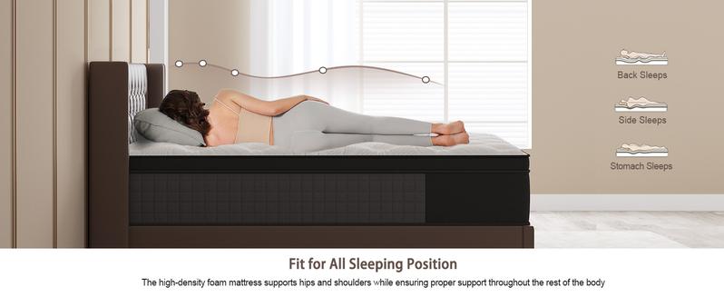 Duchessz 10"12"14" Twin Full Queen King Size Mattress in a Box Ergonomic Hybrid Spring Cooling Gel Memory Foam Medium Firm