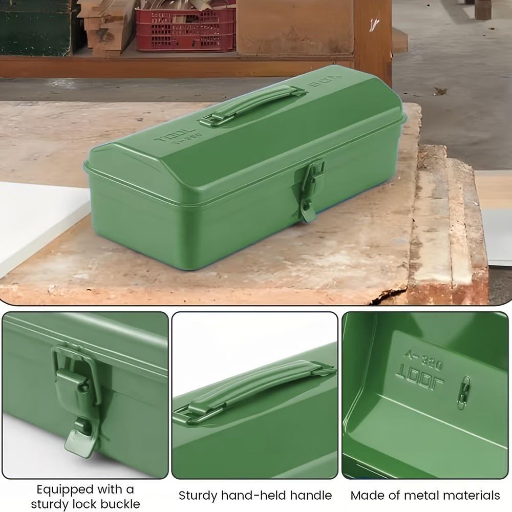 Industrial Grade Multi-Functional Tool Box, Portable Dual Layer Stainless Steel Back Panel, Thick Design, Shockproof, Waterproof, Freeze Resistant, Tool Organizer