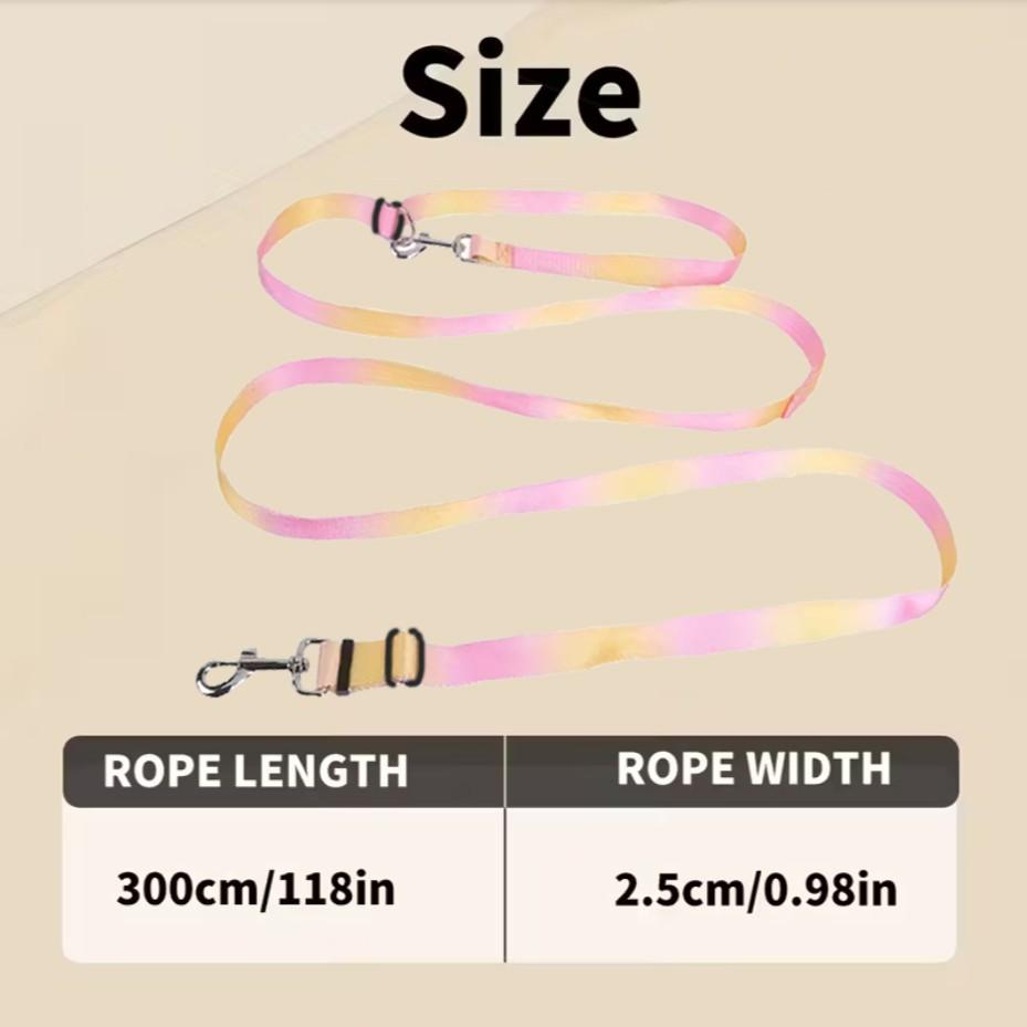 Adjustable Pet Leash, Gradient Color Outdoor Dog Walking Leash, Durable and Comfortable Pet Harness, Ideal for Daily Walks