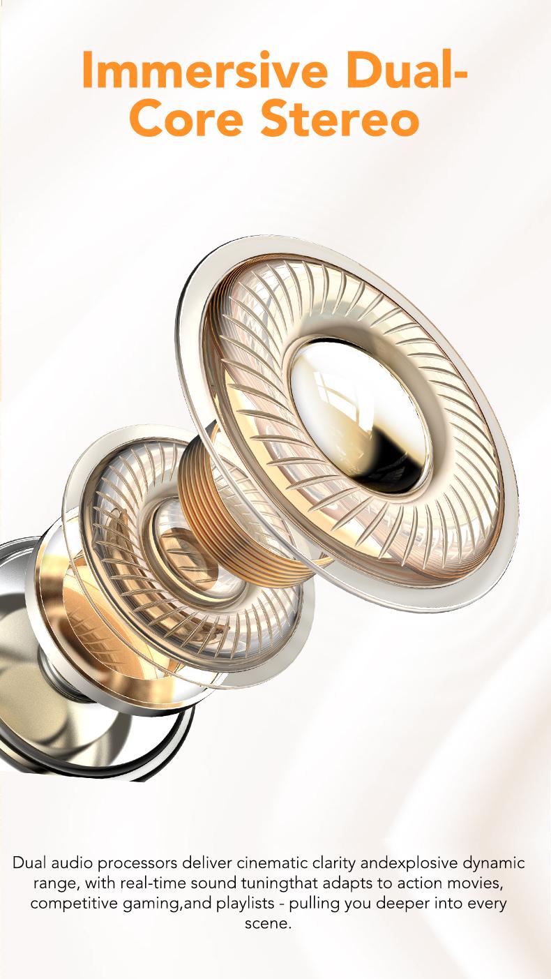 MINISO MS201 Translation Headphones, Support 134 Languages ​​Translation with APP, Clip-on Wireless Earphones, Color Touch Screen, Bluetooth 6.0, Suitable for Sports, Running and Work, HIFI Stereo Earbuds