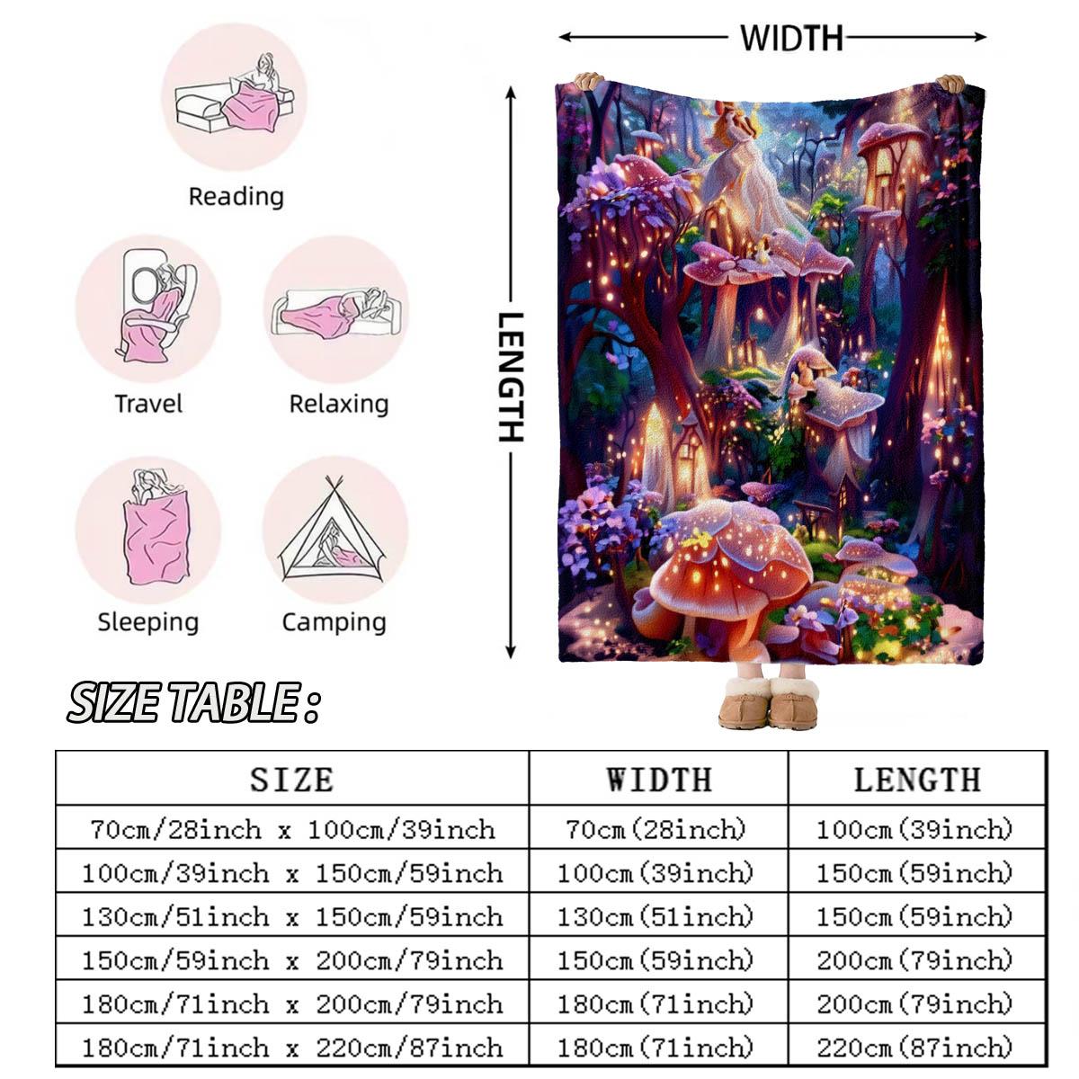 Dreamy Night Forest Print Blanket, Soft Flannel, Lightweight Warm, No Pilling, Living Room Bedroom Window Cover, Holiday Gift, Pet Blanket