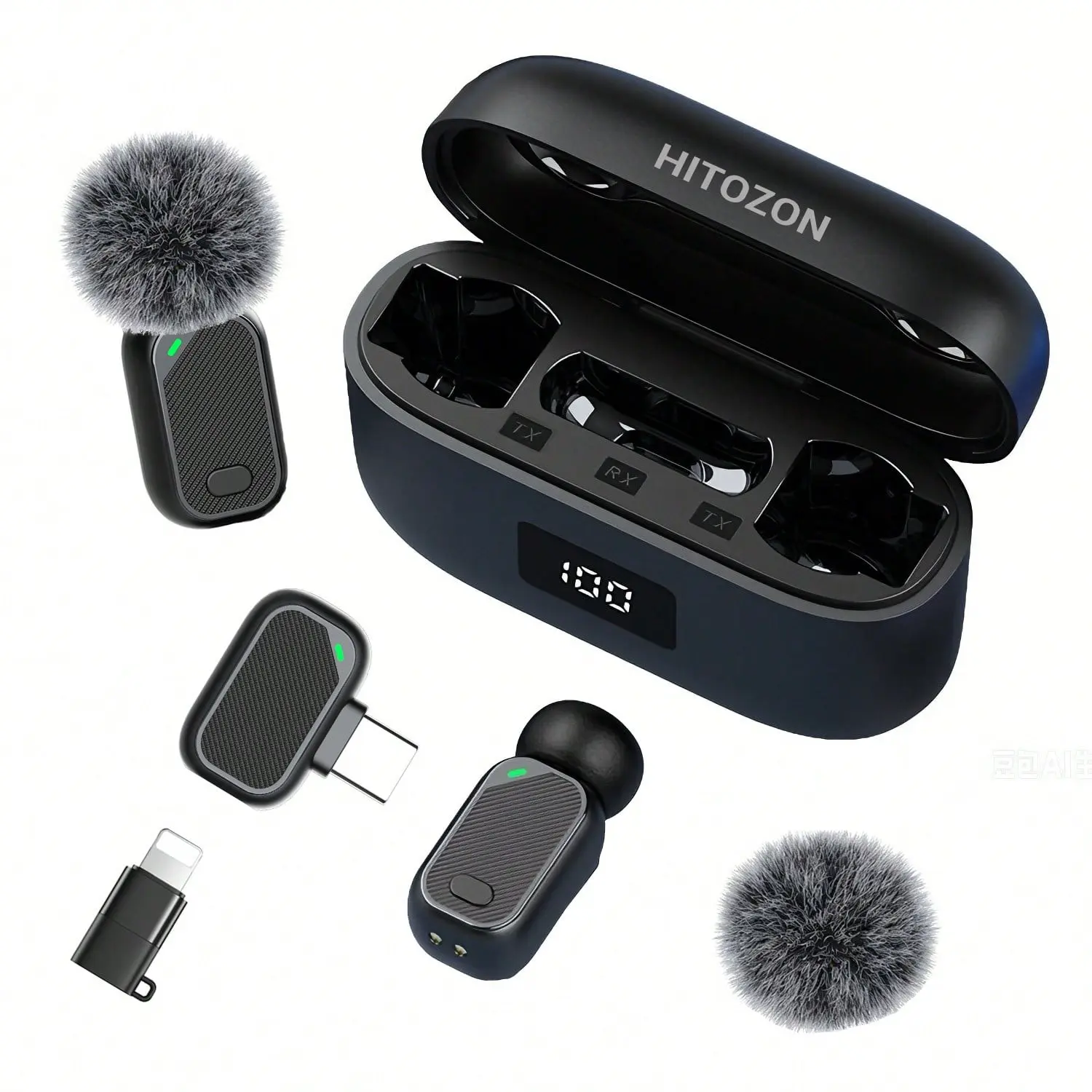 Wireless Lavalier Microphone for iPhone and Android, Smart Noise Cancellation, 24-Hour Battery Life, Ideal for Video Recording and Blogging, Noise Cancelling Mic