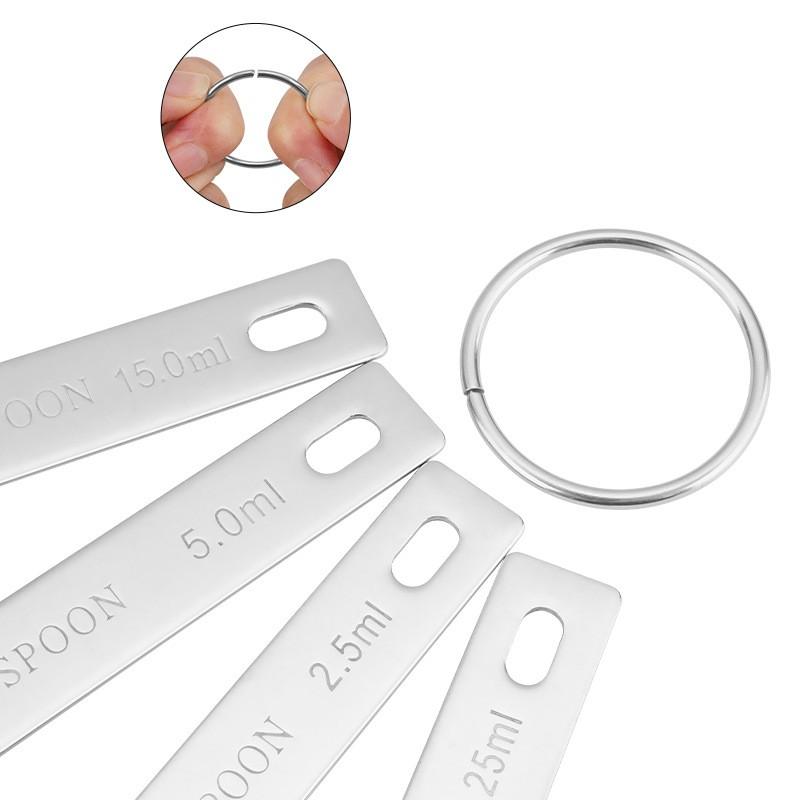 Premium Stainless Steel Measuring Spoons, 4 Sizes Metal Measuring Scoops for Baking & Cooking, Dishwasher Safe