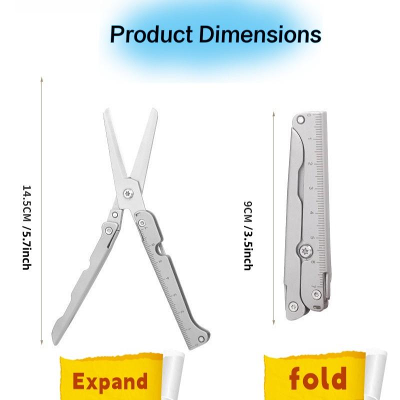 1pc Camping All-In-One Scissors, Foldable Multi-Functional Outdoor Emergency Scissors, Portable Pocket Tool, Garden Lawn Multifunctional Scissors, Survival Tools, Portable Hand Tools