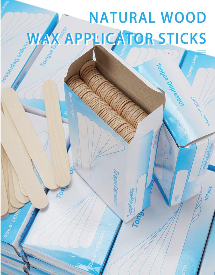 100pcs Waxing Sticks for Hair Removal, Wooden Spatulas for DIY Crafts, Ice Cream Stick Shape Shaving Tools, Pack of 100 Pieces