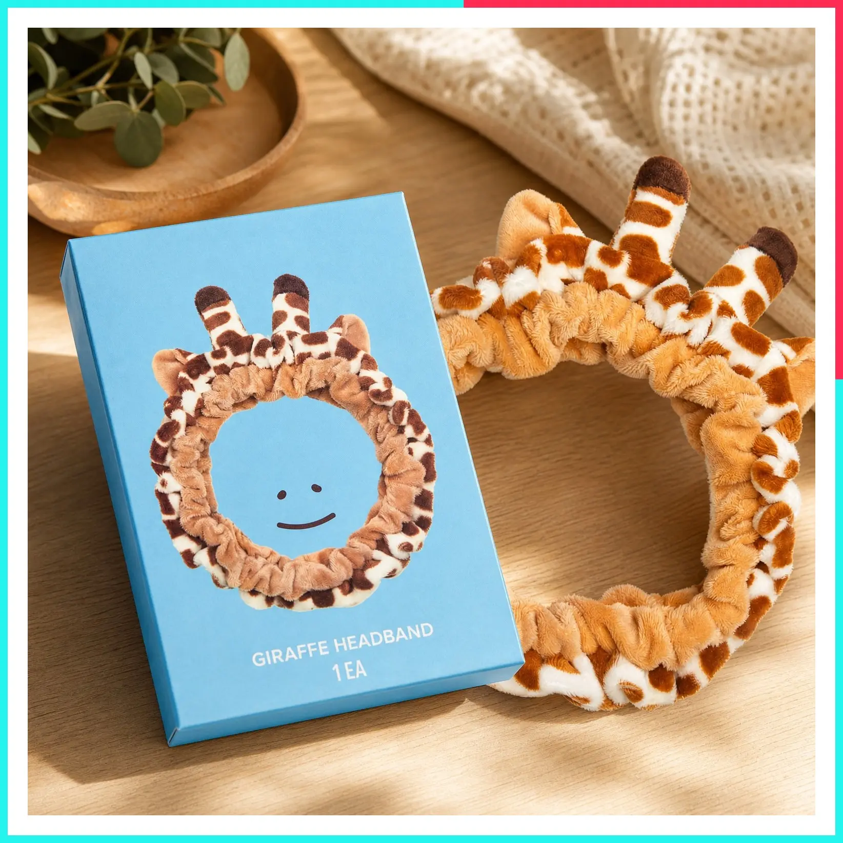 Giraffe Face Wash Headband | Adorable Design, Perfect for Cleansing, Bath, Makeup and Spa, 100% Microfiber, Reusable, 1 Count