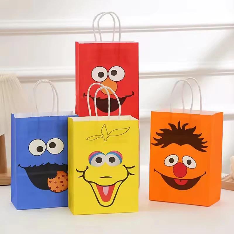 Cartoon Sesame-Street Party Decoration Elmo Theme Birthday Party Plate Cup Cake Topper Balloons  Baby Shower For Kids Supplies