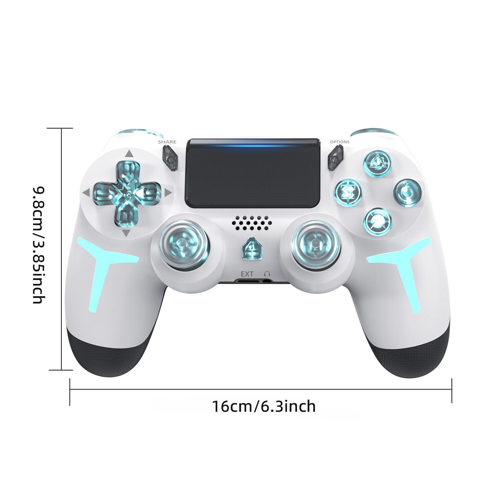 GAMINJA Wireless Game Controller with Six-Axis Gyroscope, Dual Vibration Speakers, Compatible with Ps4/ps4 Slim/ps4 Pro/PC, Light Effects, Premium Gaming Controllers