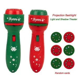 Christmas Cartoon Projection Flashlight  Creative Children Flashlight Toy Projector Baby Toys Bedtime Story Book Toy for Kids