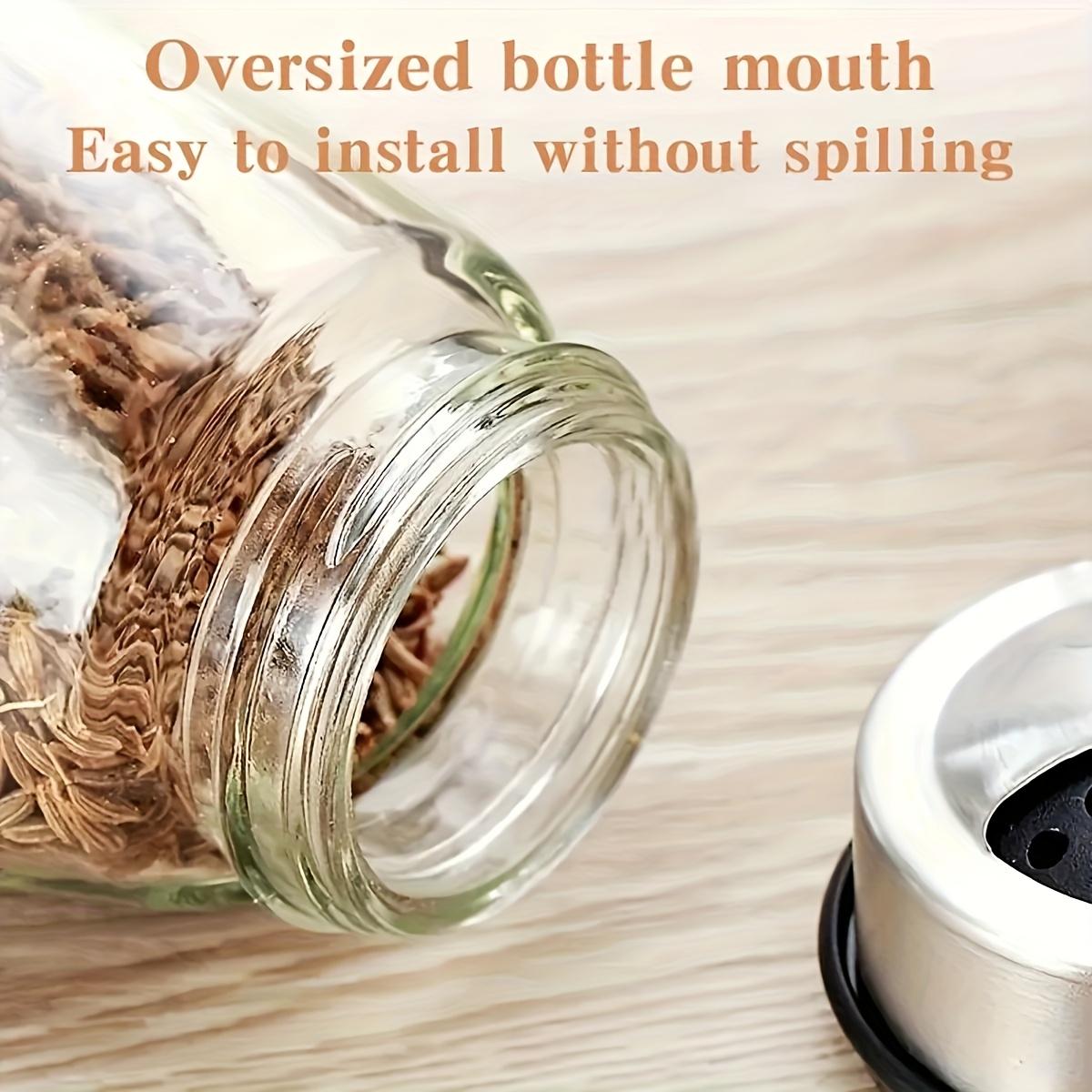 1 set of 6-piece household kitchen storage rotating combination seasoning jar set glass seasoning bottle sorting monosodium glutamate six in one seasoning jar Spice Containers