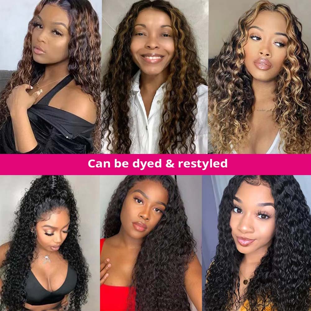 Deep Wave Hair Bundles Deep Curly Hair 1/3/4 Bundles On Sale Brazilian Human Hair Bundles Natural Black Hair Weave Extensions