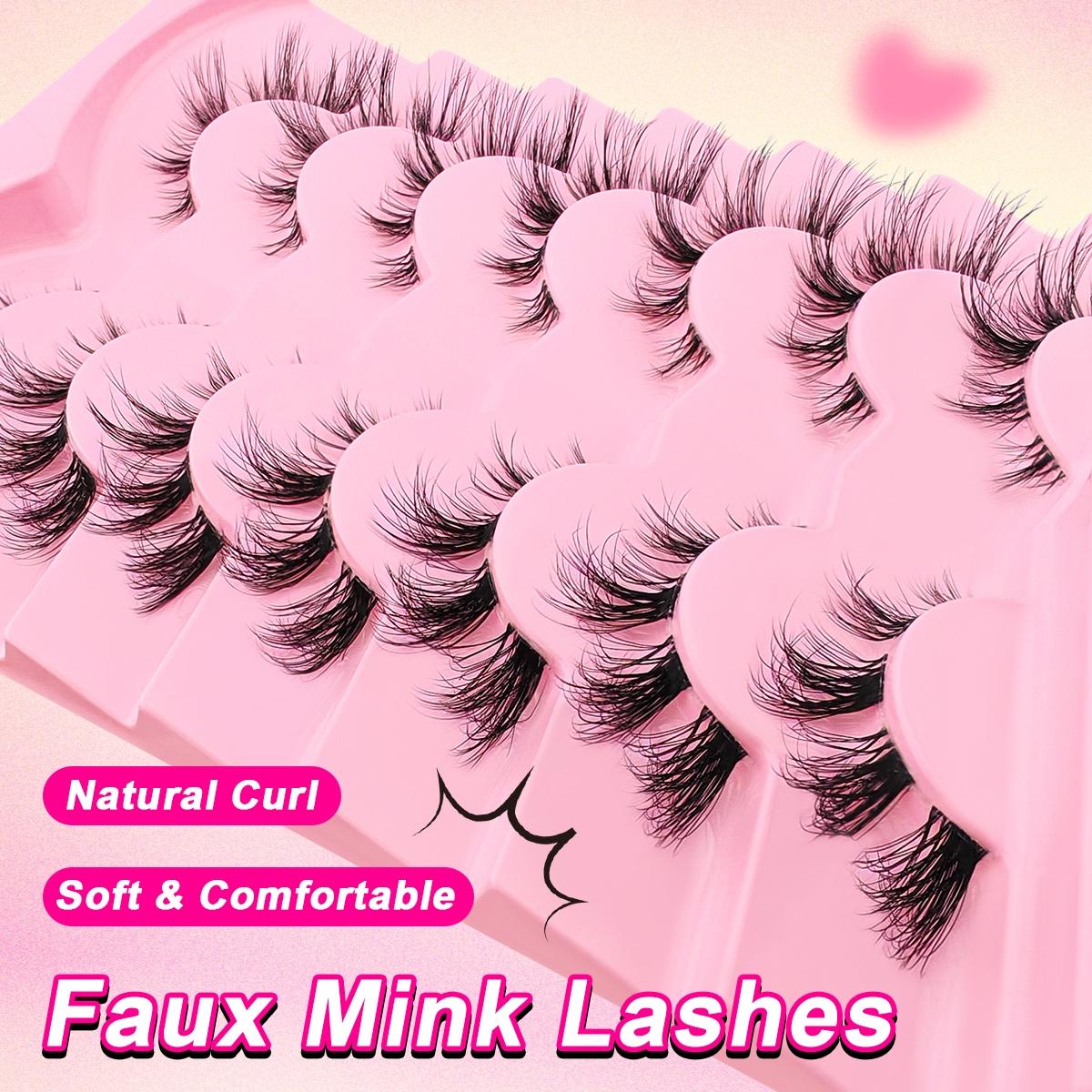 7 Pairs Transparent Stem, Long Tail Fluffy Curly Comfortable Cosplay Cat Eye Lashes, Dense and Versatile Makeup Accessories, Longer Looking Eyelashes