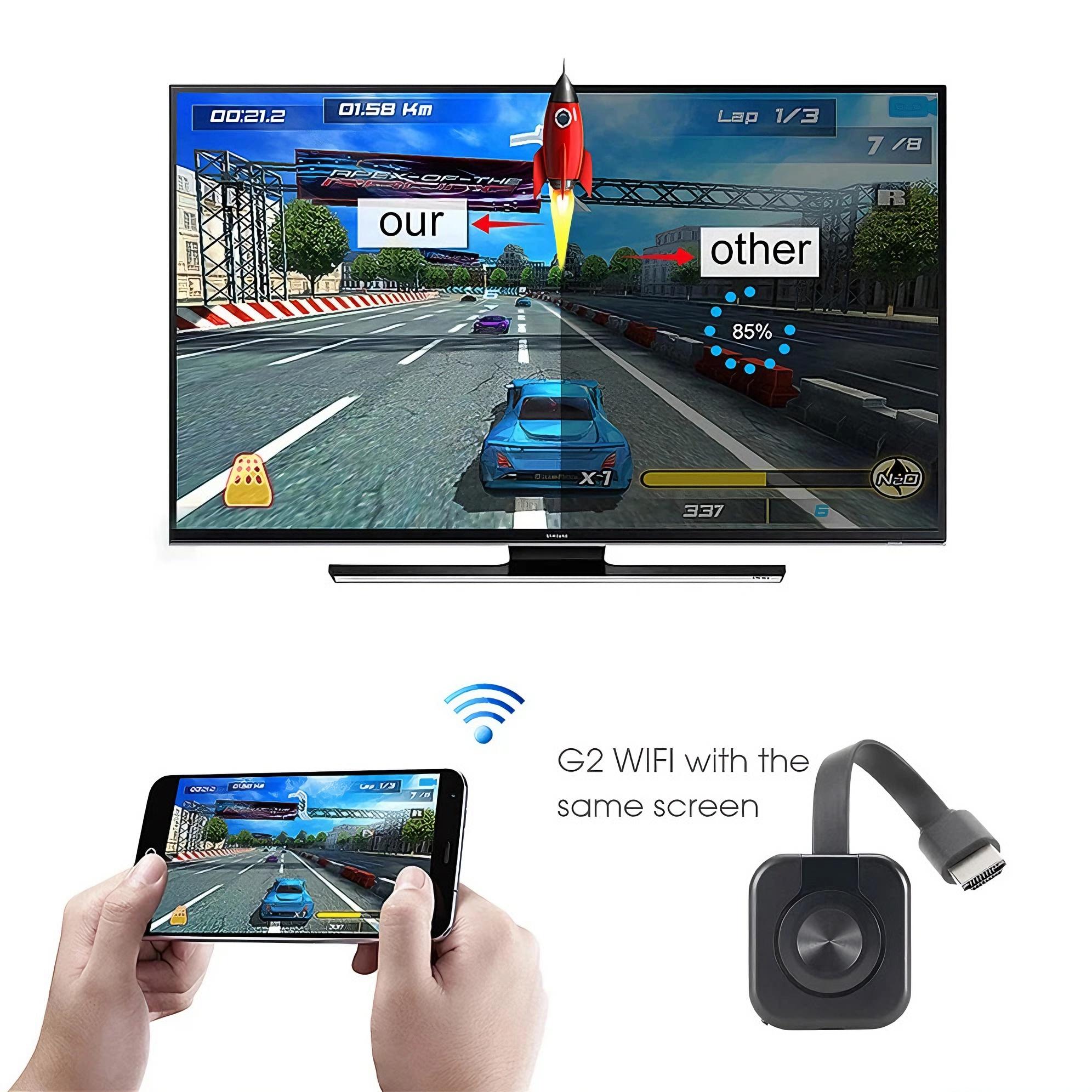 Portable WiFi Audio Video Transmitter & Receiver, Mobile Screen Mirroring Device with HDMI Cable for Android Smartphones, PC, TV, Projector, Devices Portable WiFi Audio Video Transmitter & Receiver, Mobile Screen Mirroring Device with HDMI Cable for Android Smartphones, PC, TV, Projector, Devices