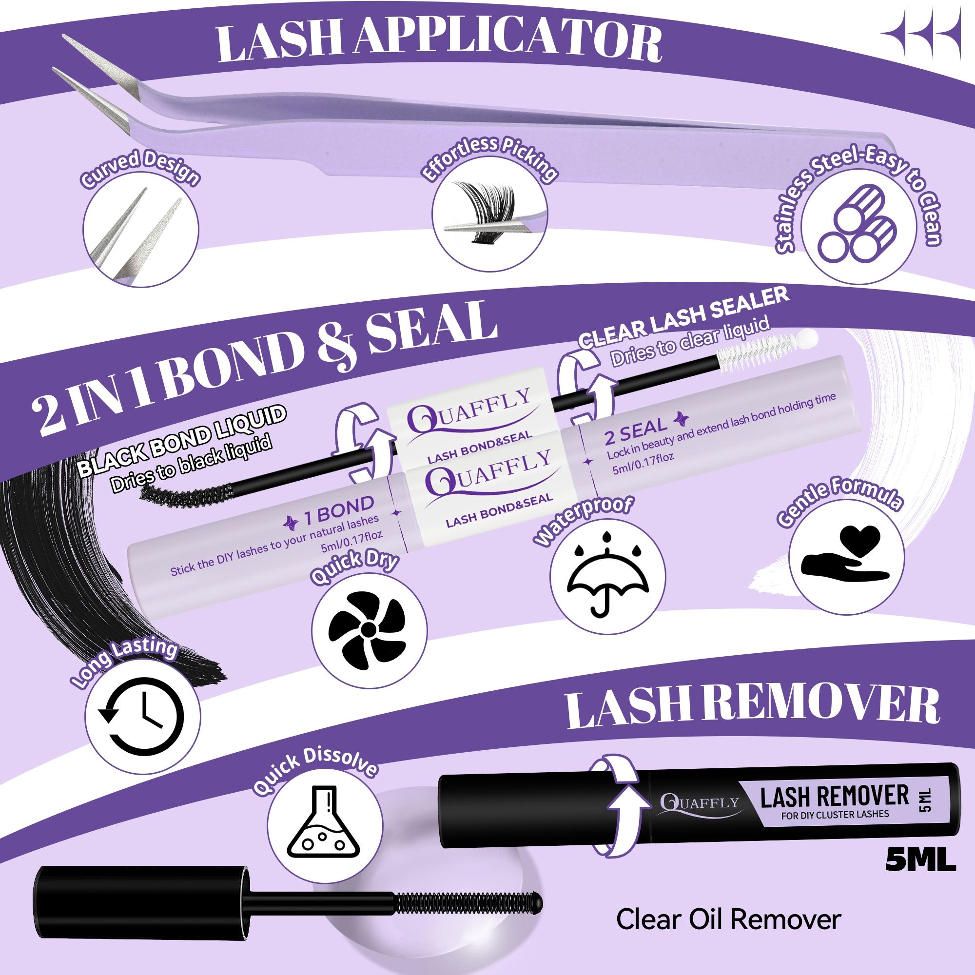 678-Piece Lash Clusters with Spikes, Fluffy Cluster Lashes, Wispy Eyelash Cluster Kit 14–20 mm and 10–18 mm 40D 60D 80D 100D Volume Lashes with Lash Bond and Seal and Tweezers, DIY Eyelash Extensions