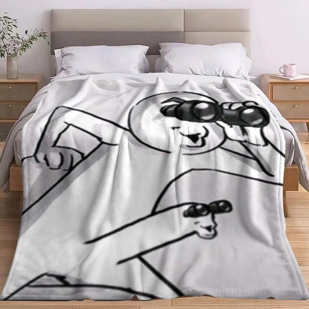 Funny Pattern Print Blanket, Flannel Series Bedding, Dormitory Blanket, Nap Blanket, Car Blanket, Office Blanket, Air Conditioning Blanket