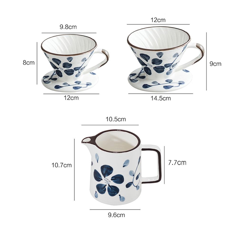 Ceramic V60 Cone Hand Brew Coffee Set Coffee Filter Cup, Hand Painted Japanese Filter Cup Drip Filter