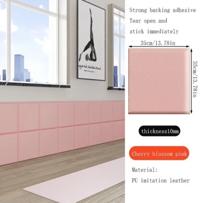 Self-adhesive 3D relief bumper soft wall panel, peel and stick, removable, soundproofing, safety protection, high-end leather wallpaper, for home decoration, bedroom, living room background, kitchen, 13.78inx13.78in