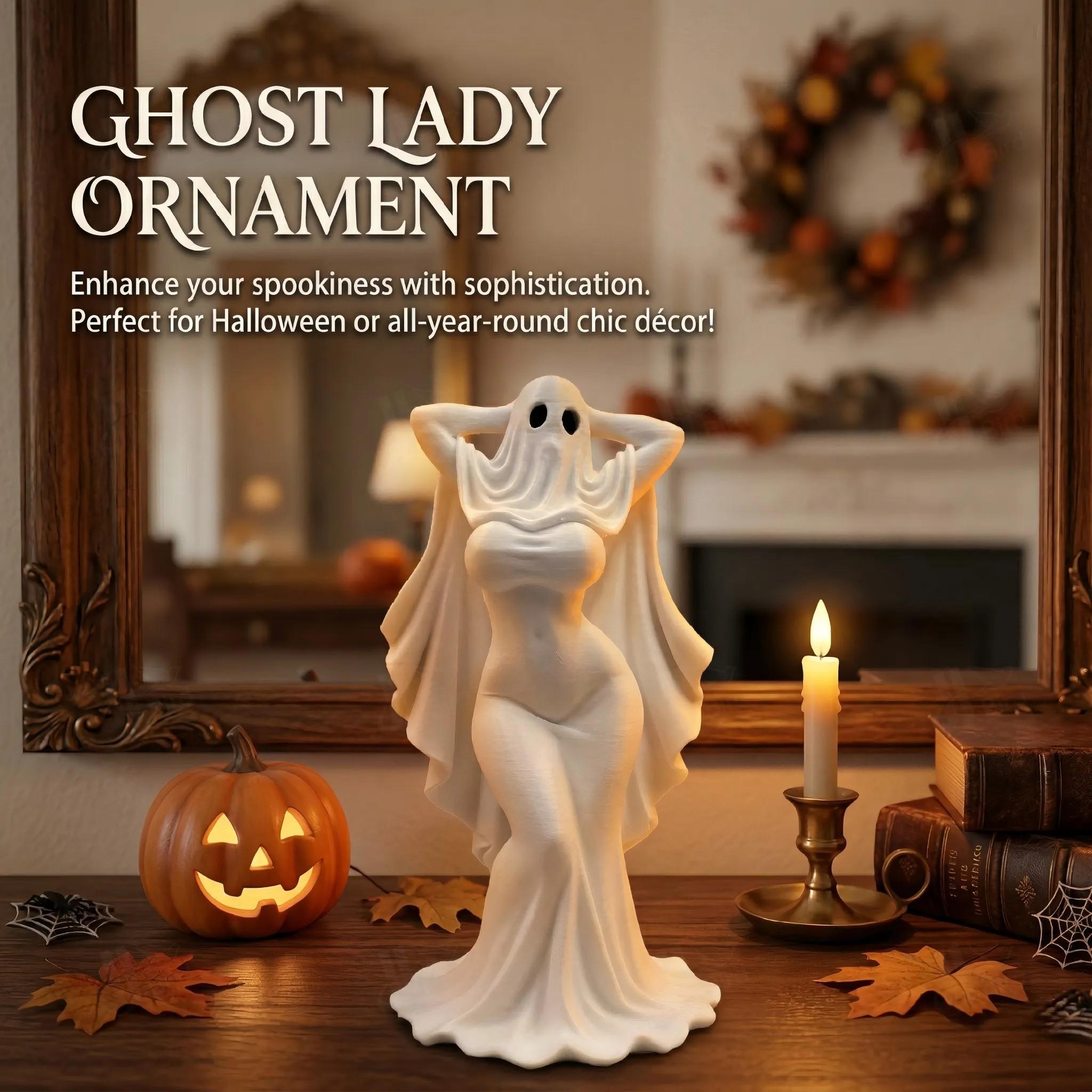 Gothic Style Ghost Girl Figurine, Collectible Handmade Decorative Ornament, Creative Art Display Piece for Home Office Decoration