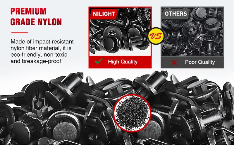 Nilight 100pcs Engine Under Cover Push-Type Retainer Replaces Lexus & Toyota 90467-07201 Quality Nylon Push Rivets with Bonus Fastener Remover Car Replacement Automotive dealsforyoudays