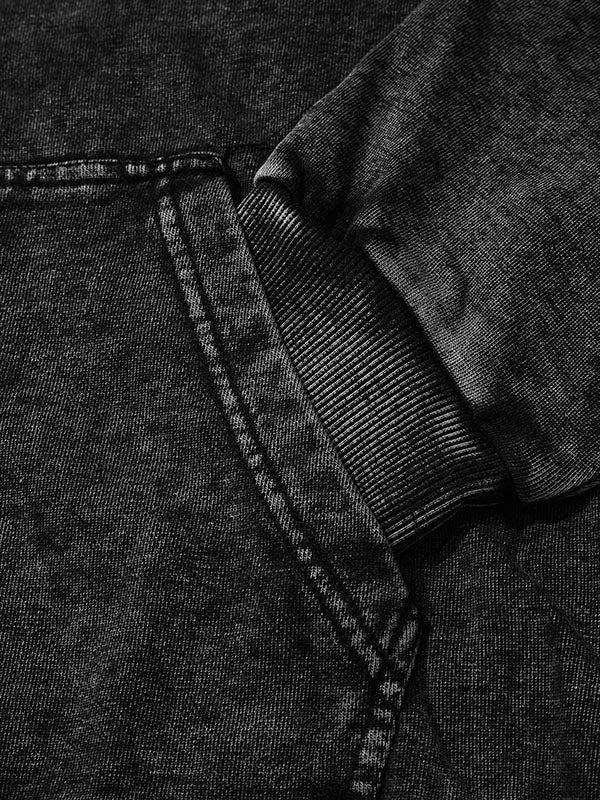 Sopula Studio Men's Vintage First Sunday Faith Graphic Acid Washed Oversized Hoodie Casual Loose Sweatshirt Long Sleeve