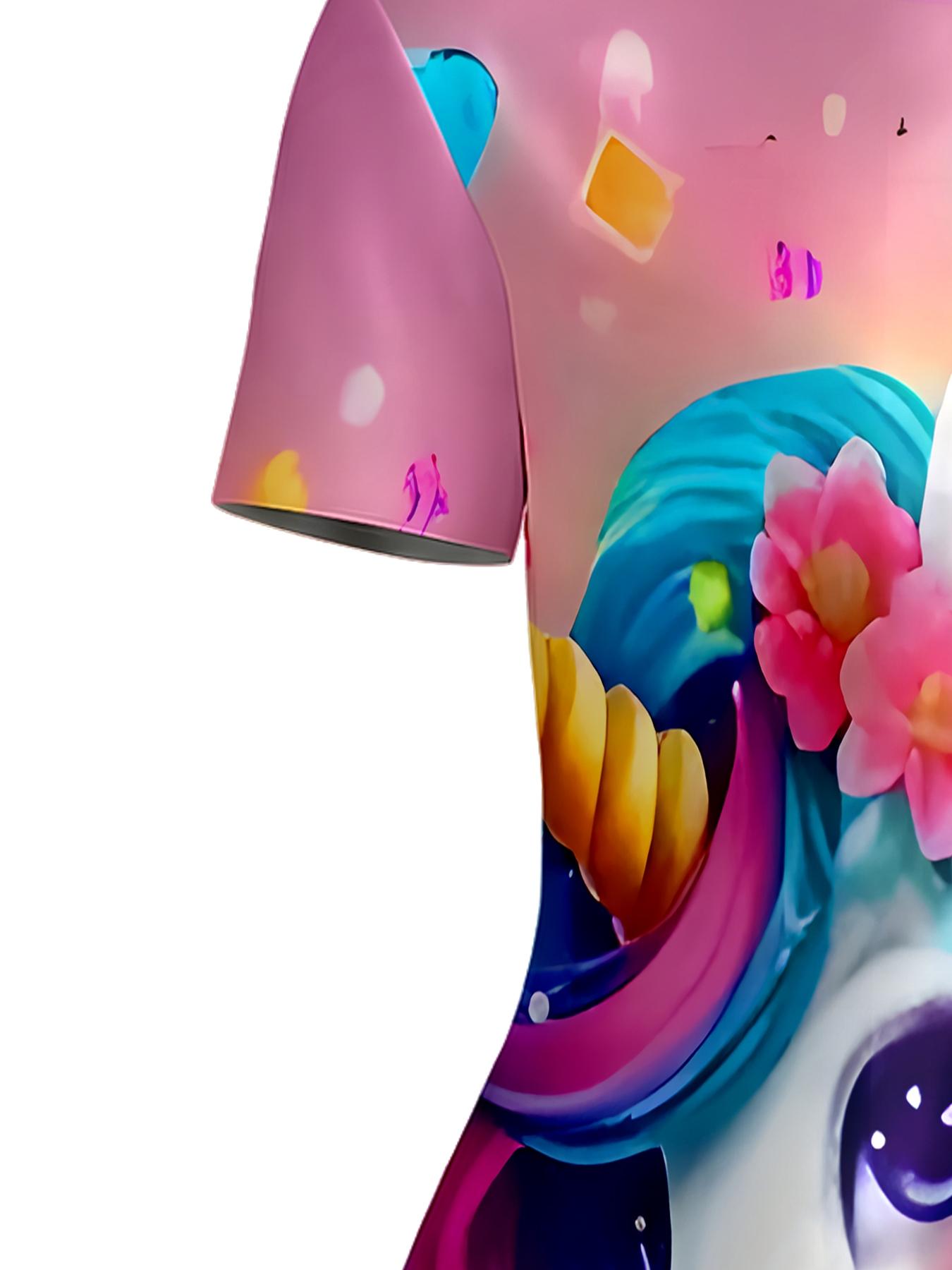 Girls Summer Flower Unicorn Print Dress, Kids Pink Heart Crew Neck Short Sleeve A-Line Dress