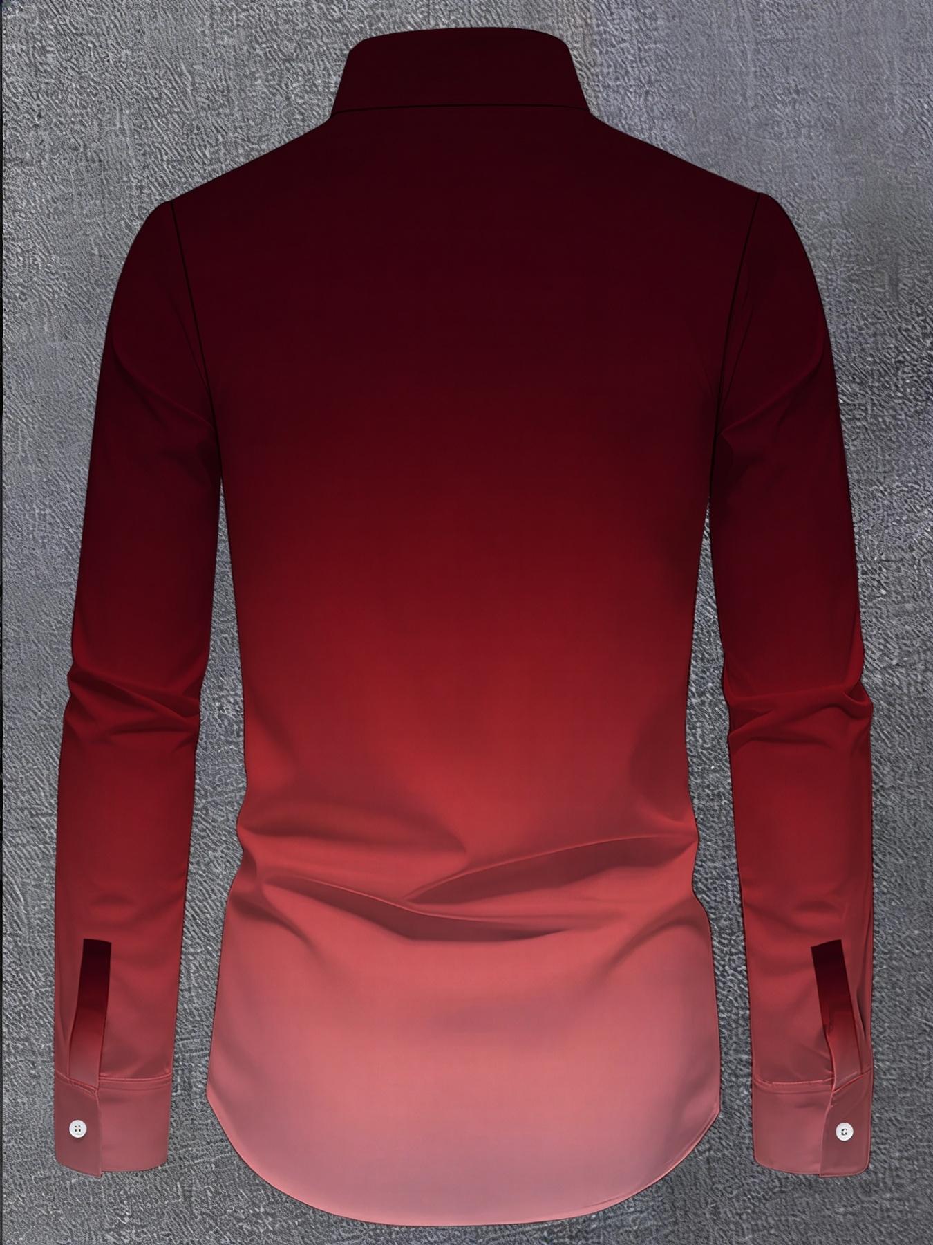 Men's Long Sleeve Shirt ThunderCats Graphic Ombre Gradient Novelty Pattern