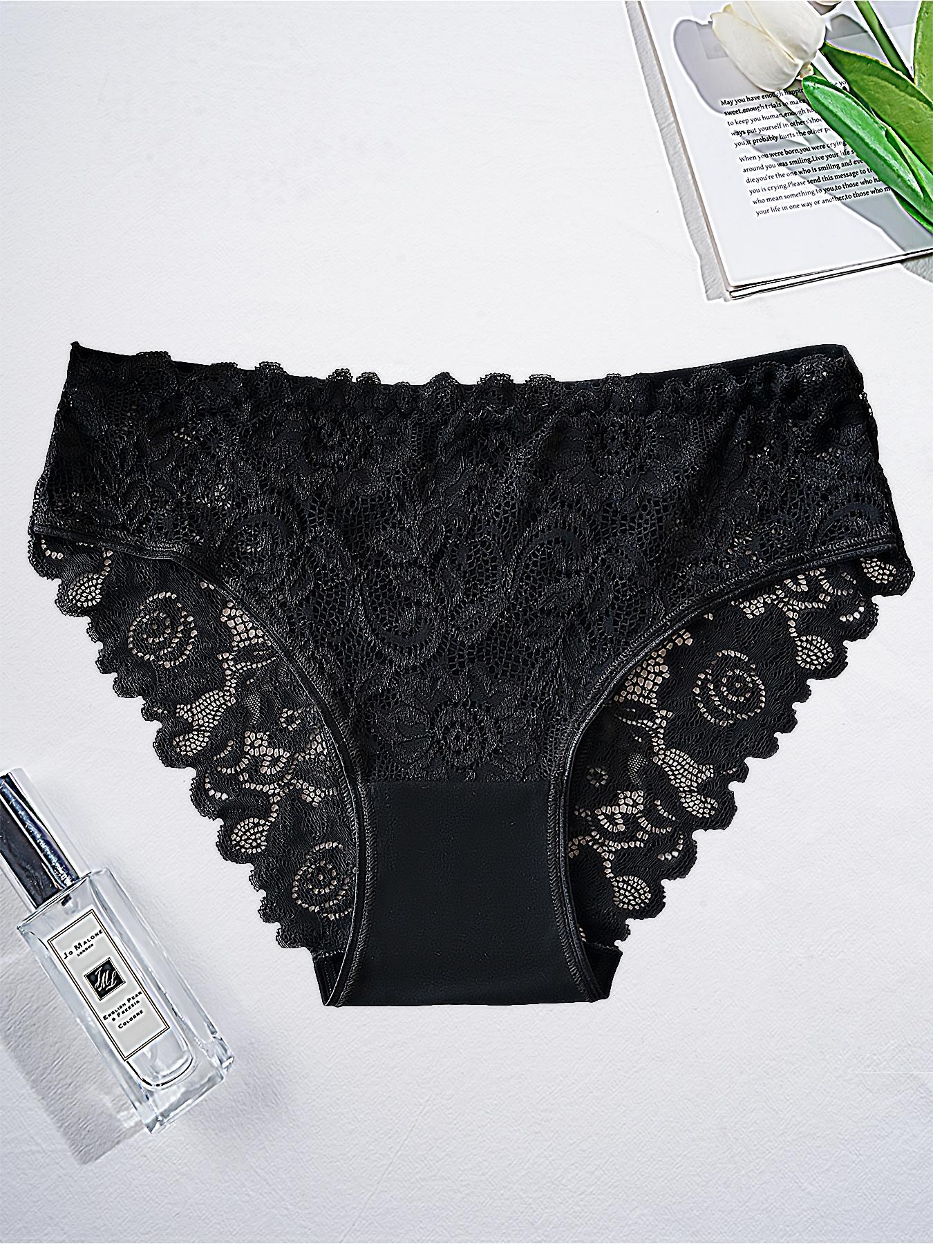 Antibacterial Gusset Plus Size 7-11 Pack Breathable Soft Lace Panties Non-Restrictive Everyday Wear Tummy Control Butt Lifting Wide Coverage Trim Lace Panty