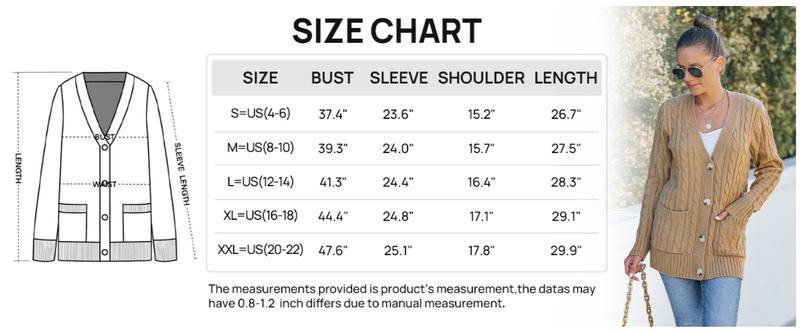 MEROKEETY Women's 2025 Fall Cable Knit Cardigan Sweater Chunky Button Up Open Front Long Sleeve Outwear Coat