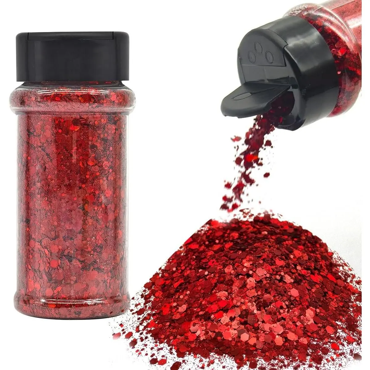 2oz Glitter Shaker Bright Colorful Holographic Mix Chunky Body Glitter Bulk Wholesale 24 Colors Cosmetic Glitter