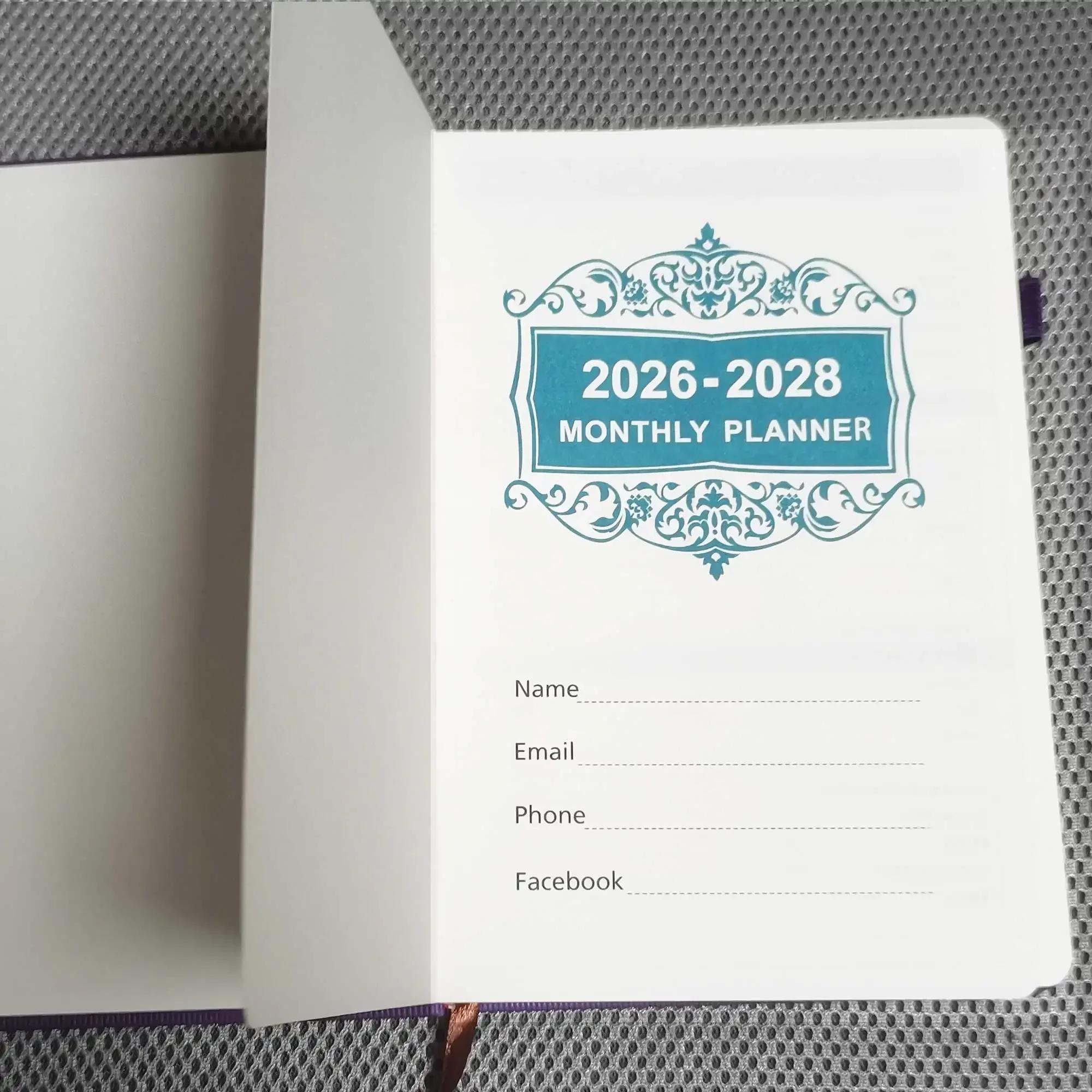 A5 PU Leather Cover Notebook, Weekly & Monthly Planner Diary, School Agenda Organizer, Learning Office Supplies, Multilingual Inner Pages A5 PU Leather Cover Notebook, Weekly & Monthly Planner Diary, School Agenda Organizer, Learning Office Supplies, Multilingual Inner Pages