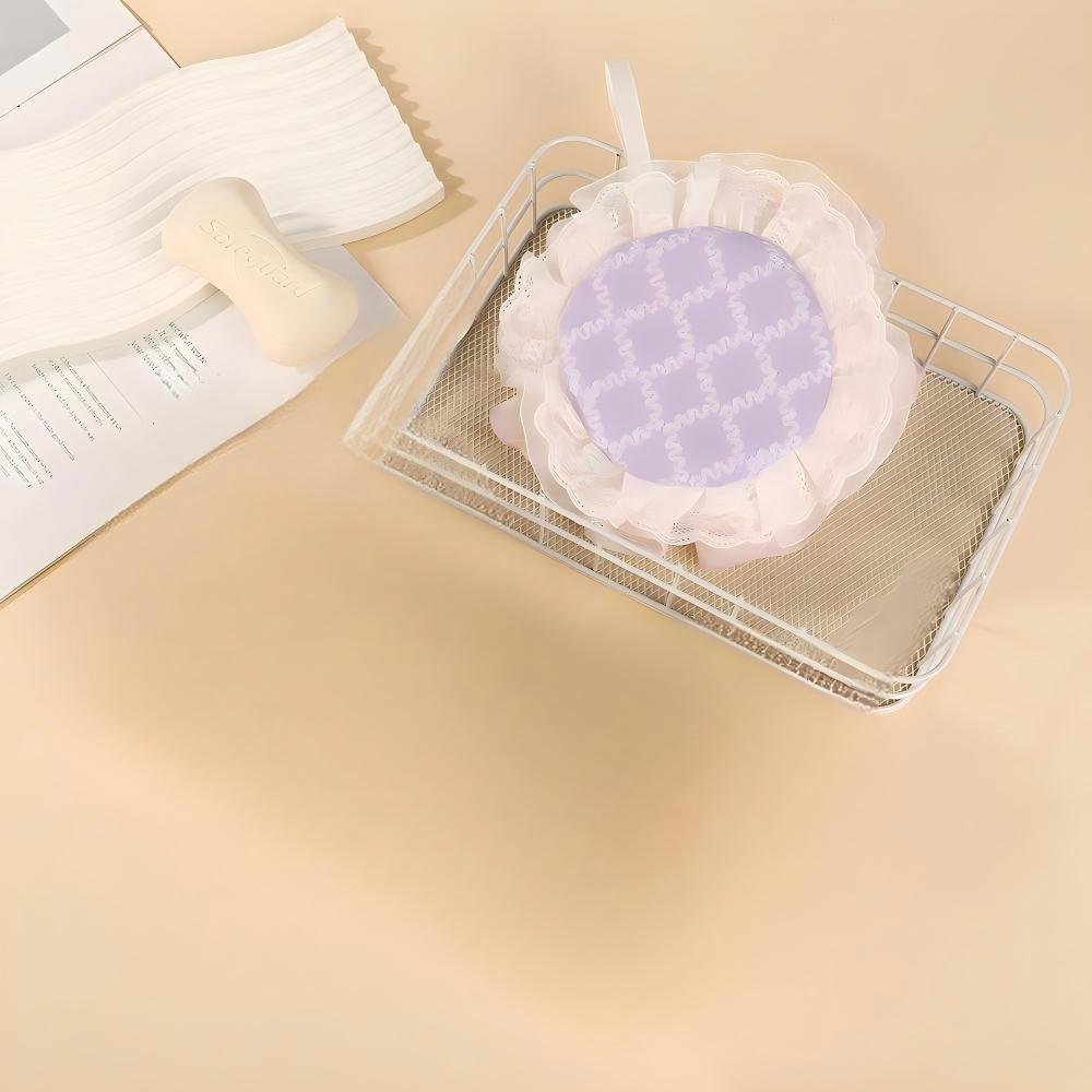 Two-In-One Bath Towel with Soap Holder, Foaming Net Bag for Rich Lather, Thickened Body Wash Brush, Daily Shower Essentials