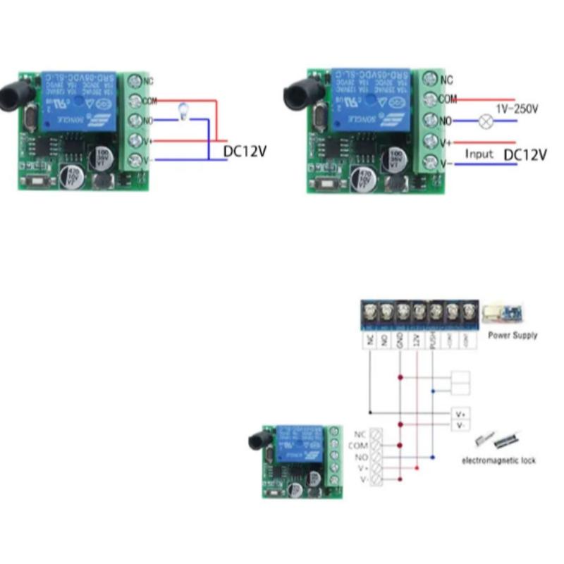 Dc 12V Relay Receiver Wireless Remote Control Switch Compact Module, RF Technology Transmitter 433mhz Pointing, Self-Locking Remote Controller