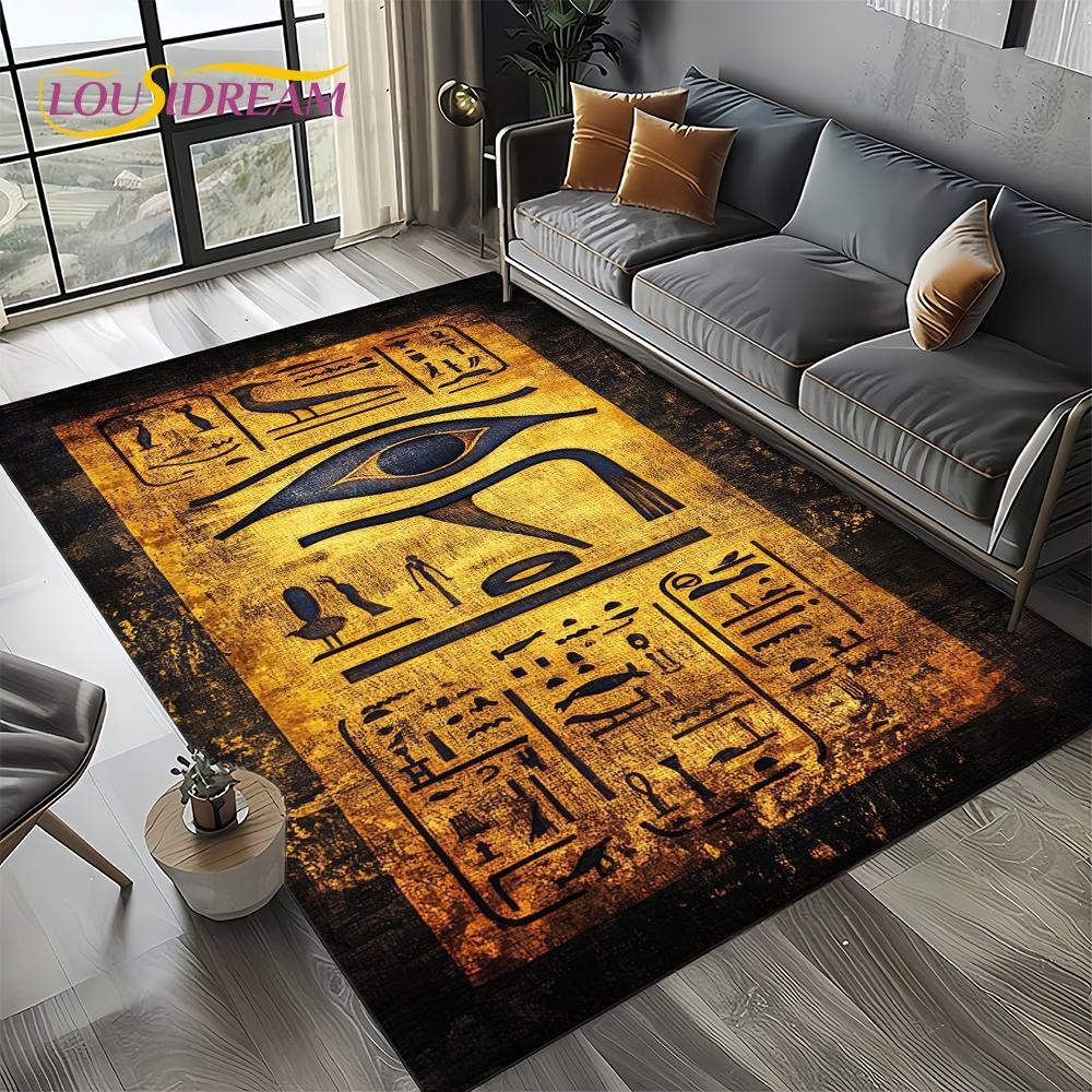 Vintage Ancient Egyptian Mural Pharaoh Hieroglyphs Flannel Area Rug - Retro Egyptian Art Print Soft Mat for Living Room, Non-Slip Historical Home Decor#EgyptianMuralRug #PharaohHieroglyphsMat #EgyptianArtDecor #HistoricalCarpet #NonSlipFlannelRug