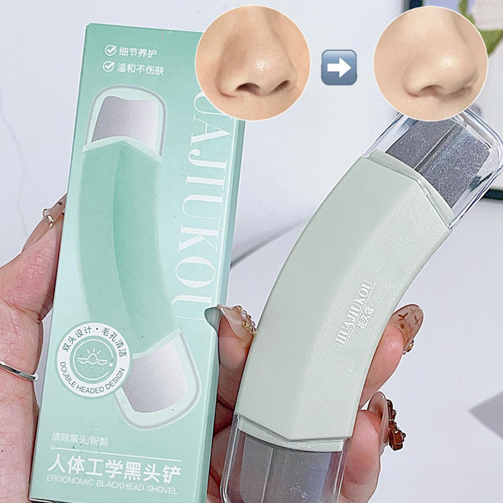 Ergonomic Stainless Steel Blackhead Remover Tool, Single/Dual-Ended Comedone Extractor for Nose & Face, Daily Gentle Deep Cleansing Multi-Use Tool for All Types of Skin