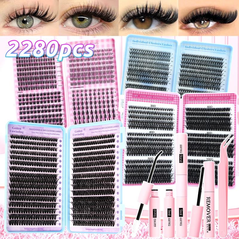 High-capacity false eyelashes in various styles, D-curved design, easy DIY personal false eyelashes, DIY false eyelash extension kit, Individual lash extensions, suitable for daily use, parties, travel