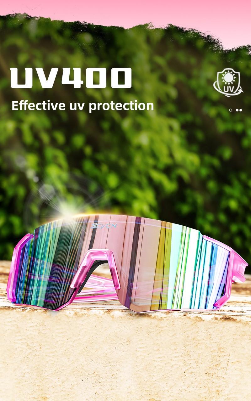 SCVCN Colorful Sports Glasses Windproof Cycling Glasses Sports Sunglasses Outdoor Running Light proof Glasses Off road Climbing Glasses, UV400+UV resistant Suitable for Climbing Cycling Climbing Running Fishing, Lightweight Material HD Vision