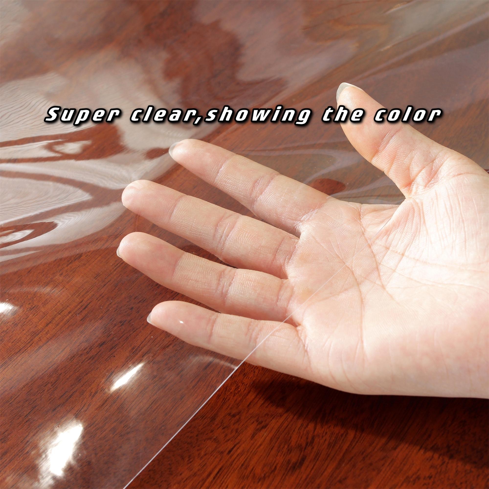 Rectangular PVC Transparent Tablecloth, Easy Clean, Living Room Kitchen Dining Table Decor, Multi-Functional Clear Film, DIY Cuttable Material
