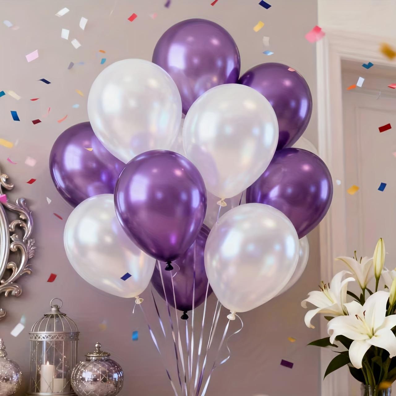 27pcs， Pearl purple white gradient series balloon set, perfect for birthdays, weddings, Valentine's Day, Mother's Day, school opening ceremonies, graduation season, home decoration, balloon decoration, balloon parties
