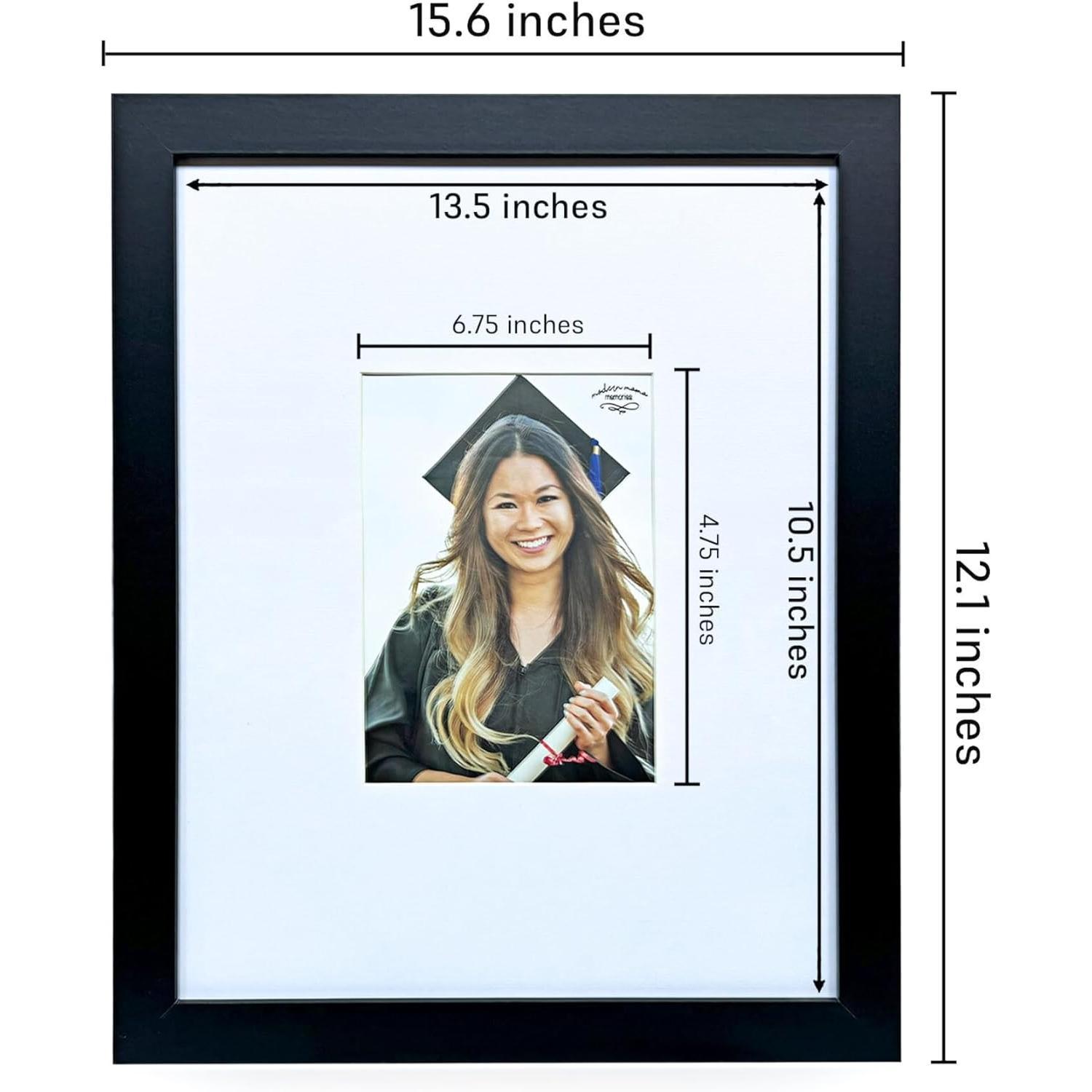 11x14 Signature Picture Frame with 5x7 White Mat - Real Glass - Wedding Guest Book Alternative, Wall  Photo Frame for Graduation Gifts, Black Frame with White Mat