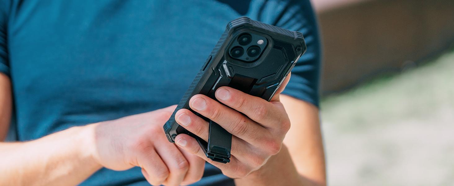 i-Blason Phone case for iPhone 14 ,14 Pro Max ,14 Pro,14 Plus,13 Case with Stand,Built-in Screen Protector,Military-Grade Protection,Full-Body Rugged Protective Bumper Case with Kickstand & Belt Clip Holster (Tilt)