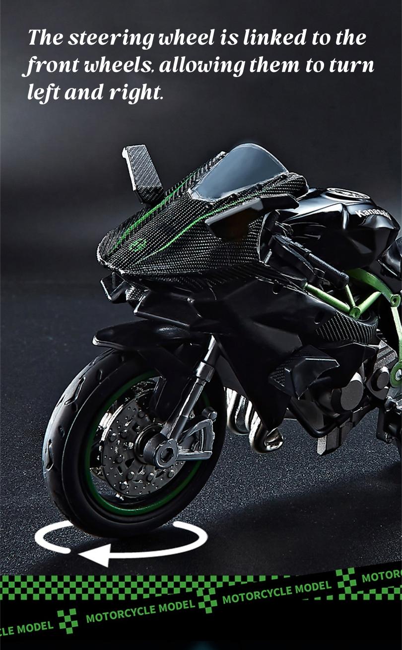 Realistic Model 1:18 Alloy Motorcycle Figurine with Base, Multiple Styles Available, Perfect Gift, Random Color Accessories