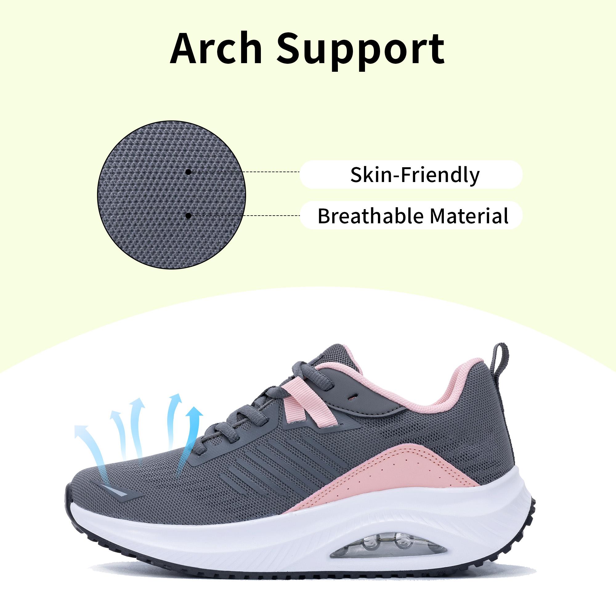 AOV Womens Walking Shoes with Arch Support Athletic Orthotic Sneakers for Women Foot Pain Relief