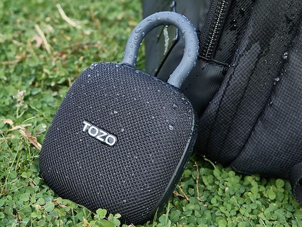 TOZO PE1 Portable Bluetooth Speakers with Adjustable Carabiner, Mini Bluetooth Wireless Shower Speaker with IPX8 Waterproof, 32H Playtime Punchy Bass Audio Speaker for Home, Outdoor and Travel, Black