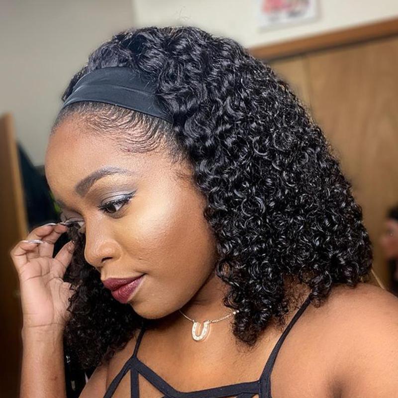 Bling Hair VIP Kinky Curly Headband wig Human Hair No Gel Kinky Curly Headband Wigs for Black Women 180 Density None Lace Front Wigs Human Hair #headbandwig #TikTokShopHolidayHaul