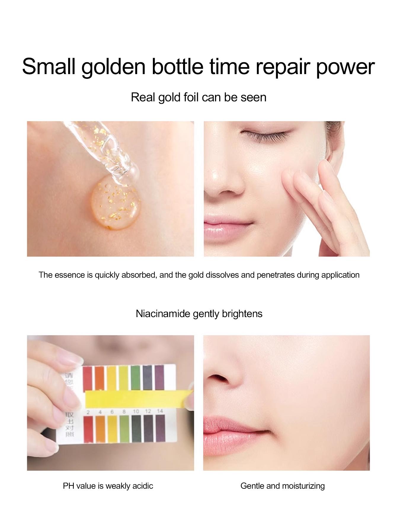 24k Gold Serum with 24k Gold, Collagen, Skin Brightening Skin Tone Softening Skin Pore Controlling Moisturizing Face Serum