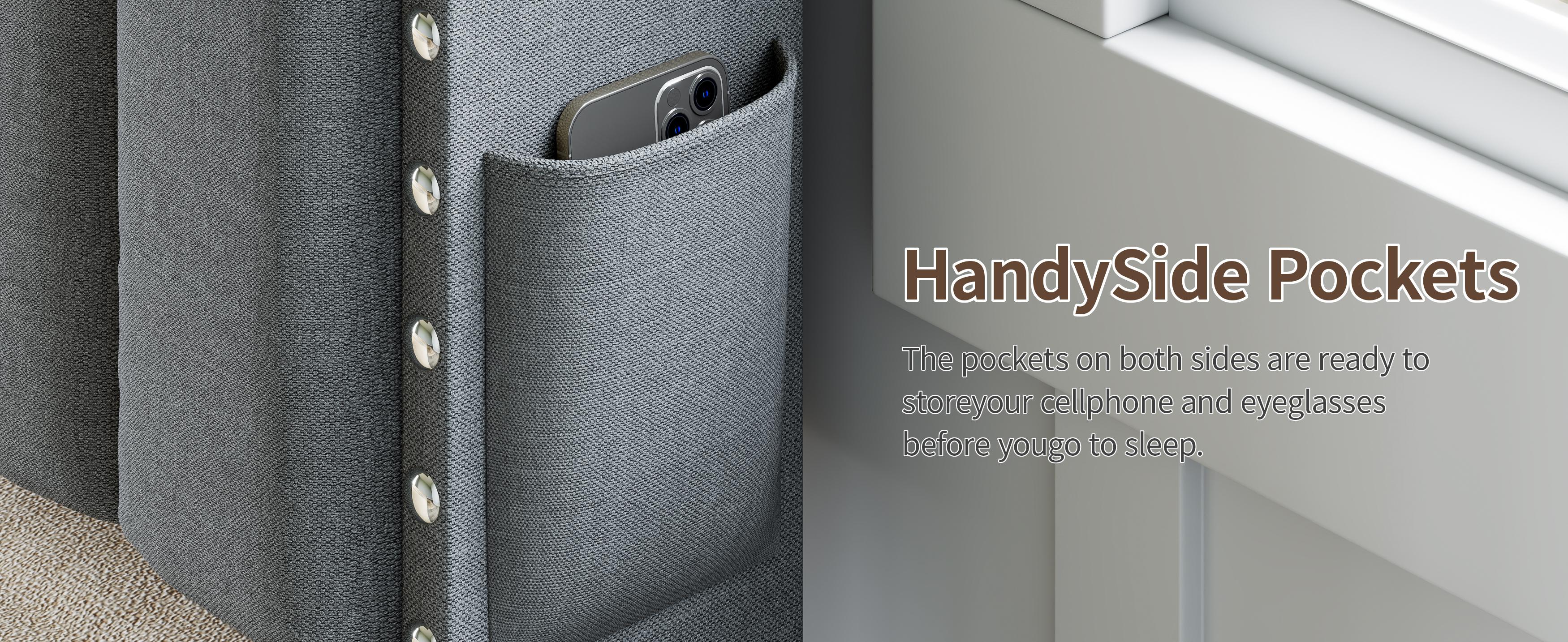 TryLazy Bed Frame with 4 Drawer, Headboard with Storage and 2 USB & 1 Type-C Charging Ports, Noise-Free, No Box Spring Required, Easy Assembly