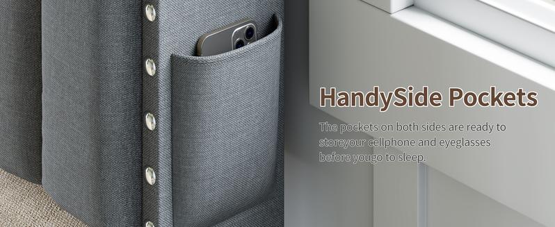 TryLazy Bed Frame with 4 Drawer, Headboard with Storage and 2 USB & 1 Type-C Charging Ports, Noise-Free, No Box Spring Required, Easy Assembly