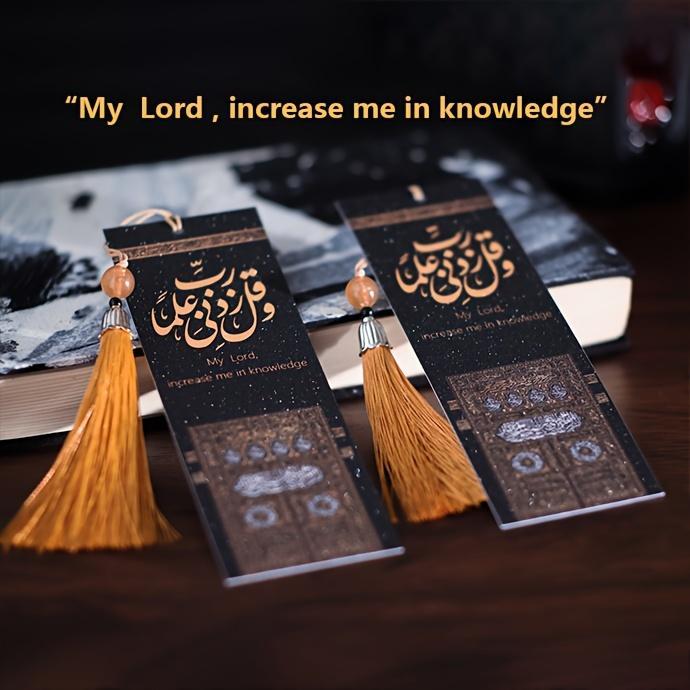 Islamic Dua Bookmarks with Tassels Arabic Calligraphy Quran Inspired Design Ramadan Eid Gift Home Reading Page Marker Set