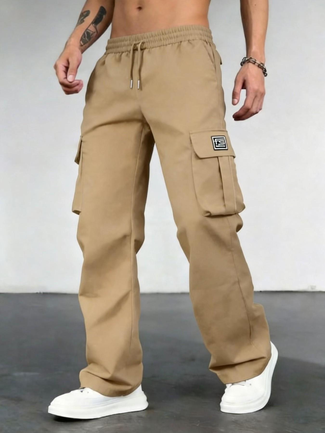 Men's Casual Summer Lightweight Athletic Fitted Cut Work Pants, Fashion Multi-Pocket Outdoor Sports Long Pants, Comfortable and Stylish Casual Trousers Men's Clothing