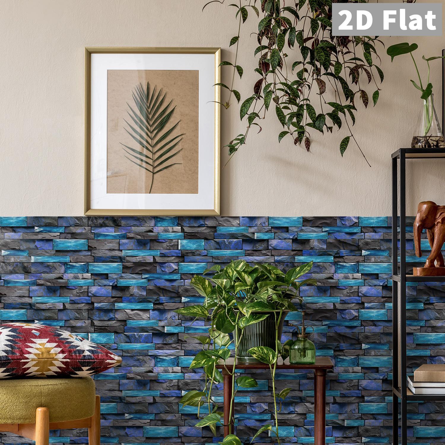 12/24/48 Sheets Tile Stickers,High Quality Look, DIY Easy,Striped Marble Peel & Stick Tile Stickers - Waterproof Wall Sticker Square Backsplash For Kitchen Bathroom Home